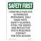 Signmission OSHA, 14" Height, Plastic, 14" H, Prtrait, Construction Site Authorized Personnel OS-SF-P-1014-V-11055 - alternate 1